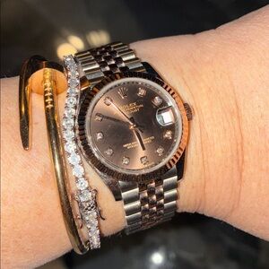 ROLEX Ladies Oyster Perpetual Datejust w Diamond Numbers with box, certificate